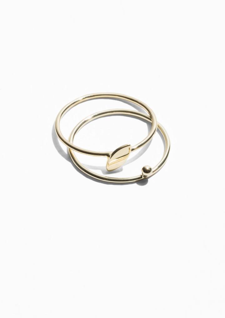 Other Stories Gold-plated Sterling Silver Leafy Ring Set