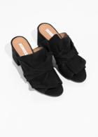 Other Stories Bow Suede Mules - Black