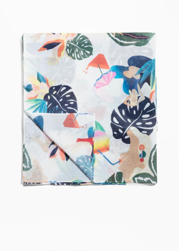 Other Stories Tropicana Print Sarong - White