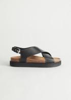 Other Stories Criss-cross Leather Sandals - Black