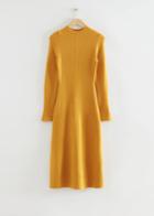 Other Stories Fitted A-line Wool Knit Dress - Yellow