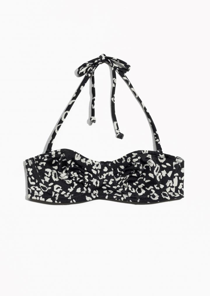 Other Stories Strapless Jaguar Print Bikini Top