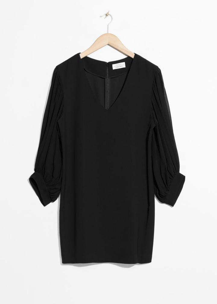 Other Stories Bishop Sleeve Mini Dress - Black