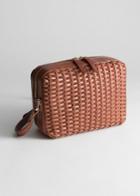 Other Stories Basket Weave Crossbody Bag - Brown