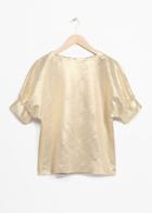 Other Stories Metallic Puff Blouse - Gold