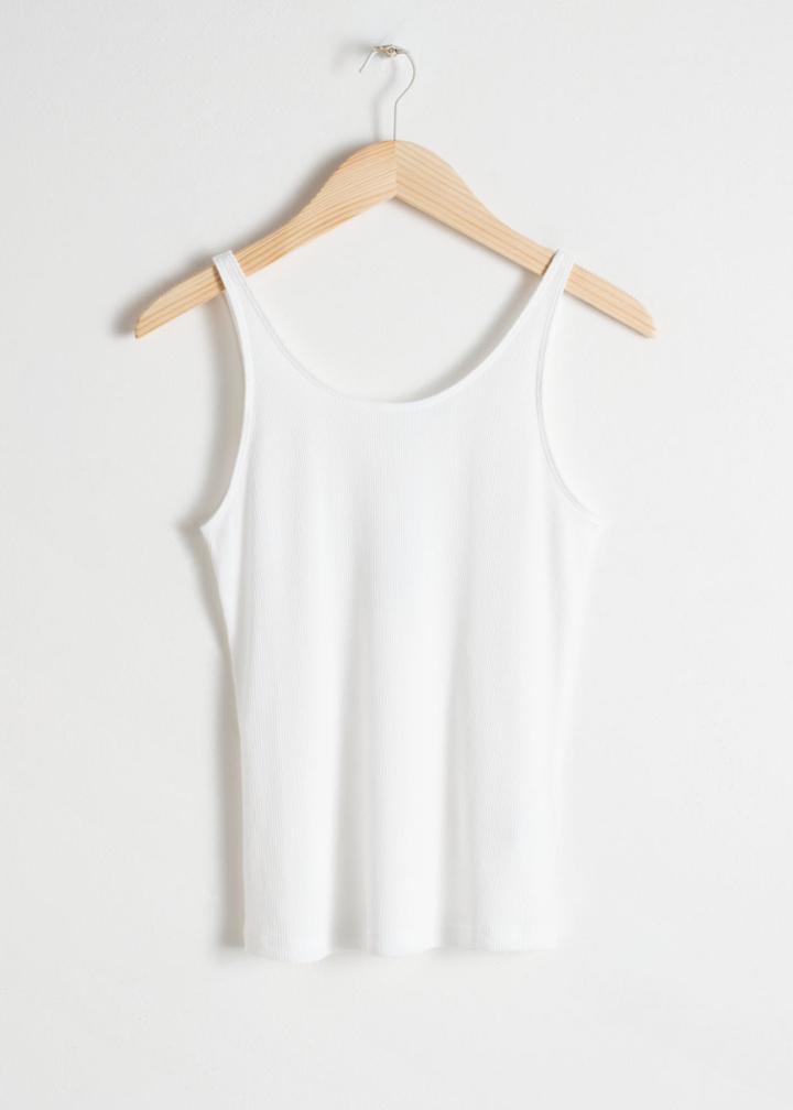 Other Stories Fitted Scoop Back Tank Top - White