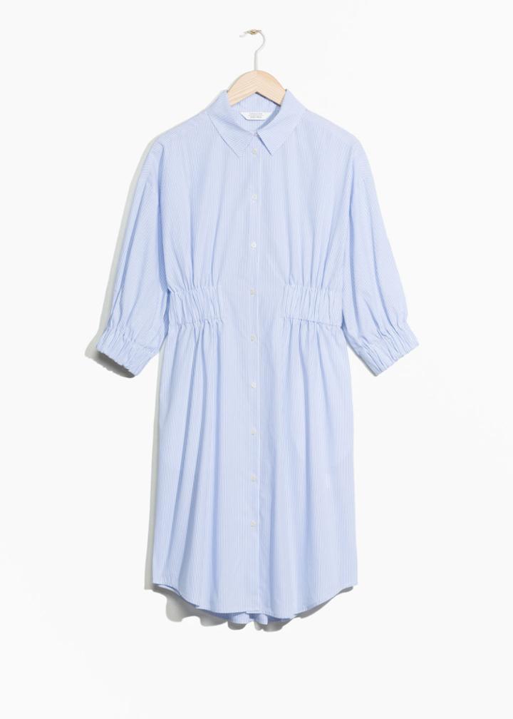 Other Stories Striped Shirt Dress - Blue