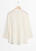 Other Stories Relaxed Ruffle Collar Blouse - White