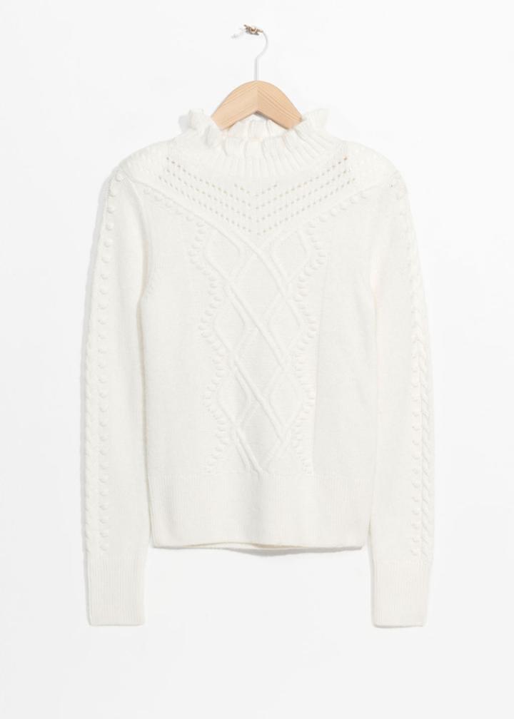 Other Stories Cable Braid Jumper - White