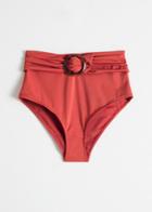Other Stories Belted High Waisted Bikini Bottoms - Red