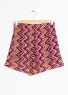 Other Stories Multicolour Squiggle Crochet Shorts - Red