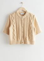 Other Stories Boxy Cable Knit Cardigan - Beige