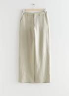 Other Stories Straight Low Waist Trousers - Green