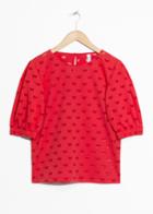 Other Stories Butterfly Puff Sleeve Blouse - Red