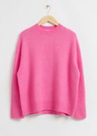 Other Stories Relaxed Soft Wool Crewneck Sweater - Pink