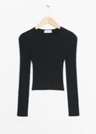 Other Stories Silk & Cotton Rib Sweater - Black