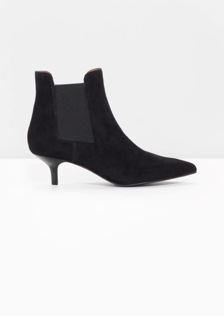 Other Stories Kitten Heel Suede Boots
