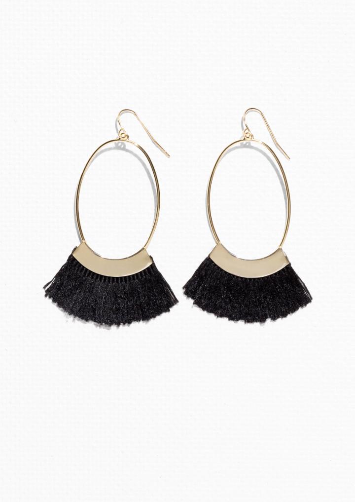 Other Stories Oval Fringe Earrings