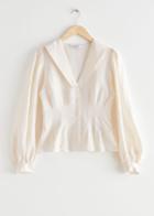 Other Stories Pleated Puff Sleeve Blouse - White