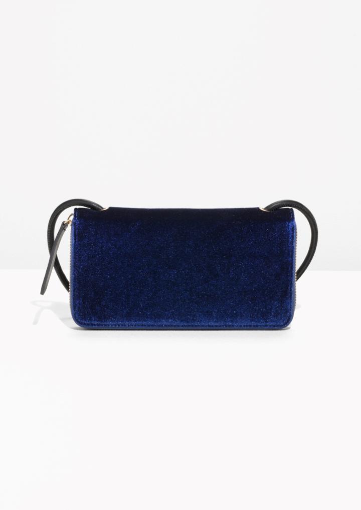 Other Stories Velvet Wallet With Strap