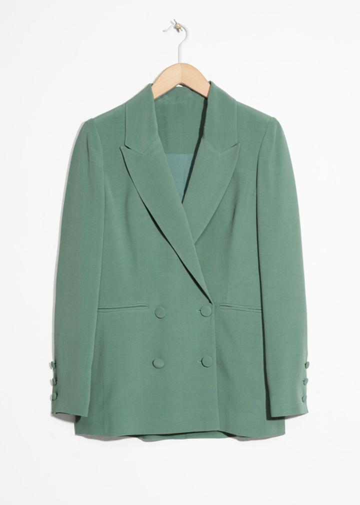Other Stories Oversized Long Blazer - Green