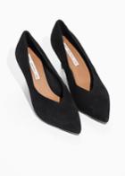 Other Stories Pointed Suede Pump - Black
