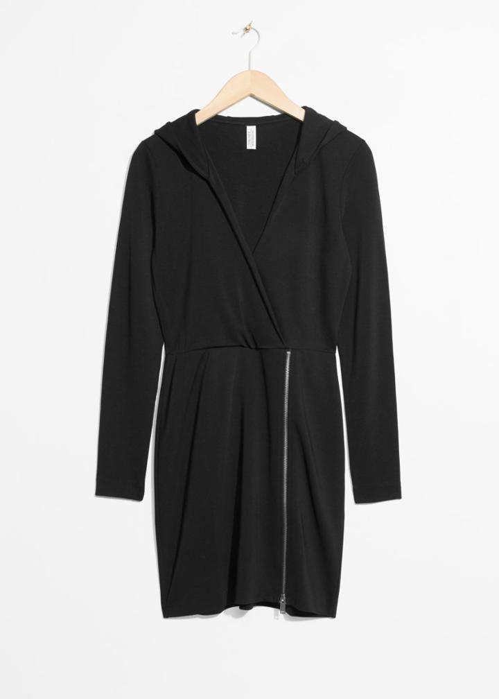 Other Stories Hoodie Dress - Black