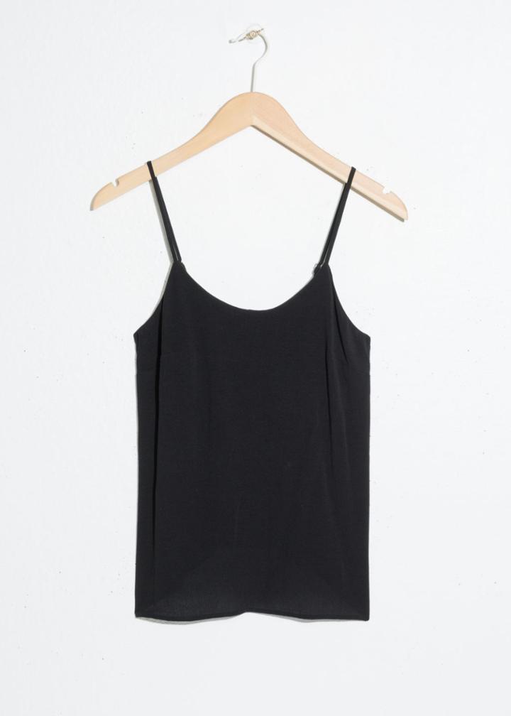 Other Stories Basic Spaghetti Strap Tank - Black
