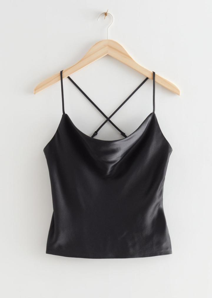 Other Stories Strappy Criss-cross Top - Black