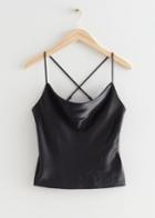Other Stories Strappy Criss-cross Top - Black