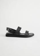 Other Stories Diagonal Slingback Leather Sandals - Black