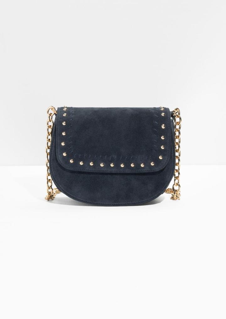 Other Stories Studded Suede Shoulder Bag
