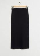 Other Stories Fitted Rib-knitted Midi Skirt - Black