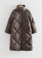 Other Stories Diamond Padded Puffer Coat - Beige