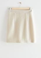 Other Stories Wool Pile Mini Skirt - White