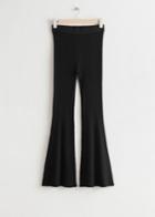 Other Stories Flared Rib Trousers - Black
