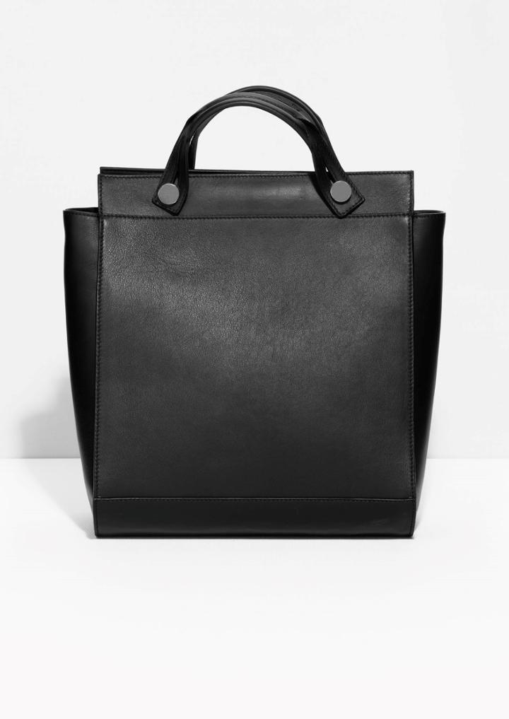 Other Stories Slide Handle Leather Bag