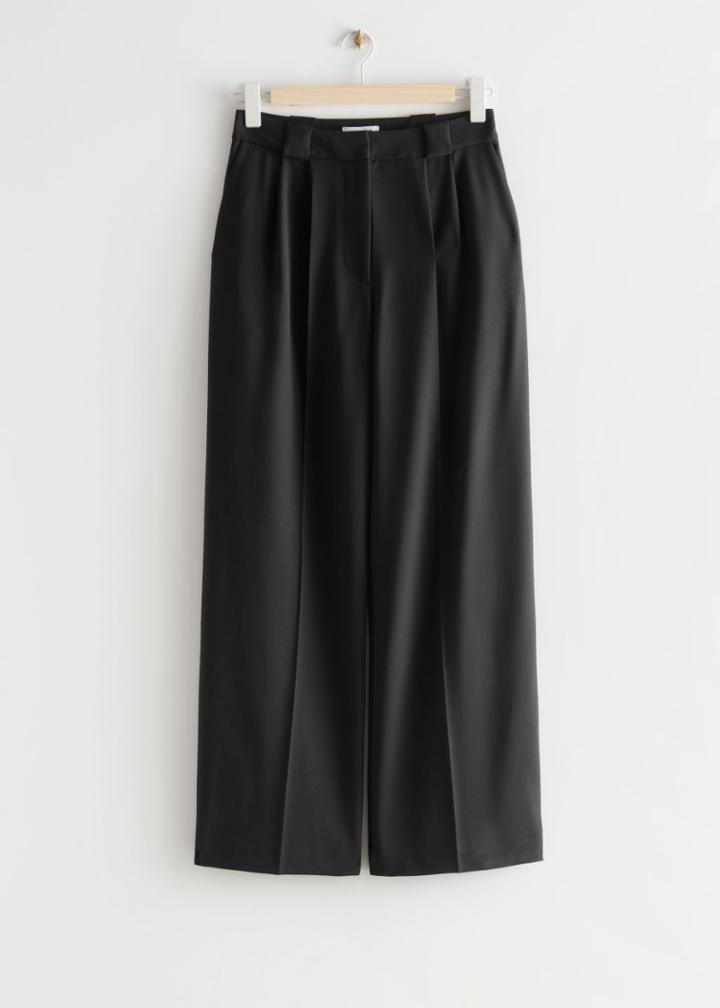 Other Stories Relaxed Press Crease Pants - Black