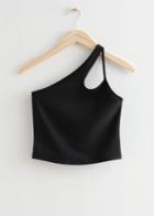 Other Stories Fitted One-shoulder Top - Black
