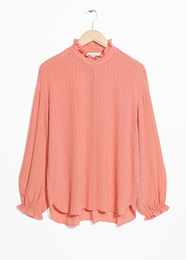 Other Stories Scalloped Ruffle Blouse - Orange