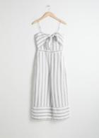 Other Stories Linen Blend Tie Up Jumpsuit - White