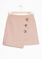Other Stories Asymmetric Button Mini Skirt - Beige
