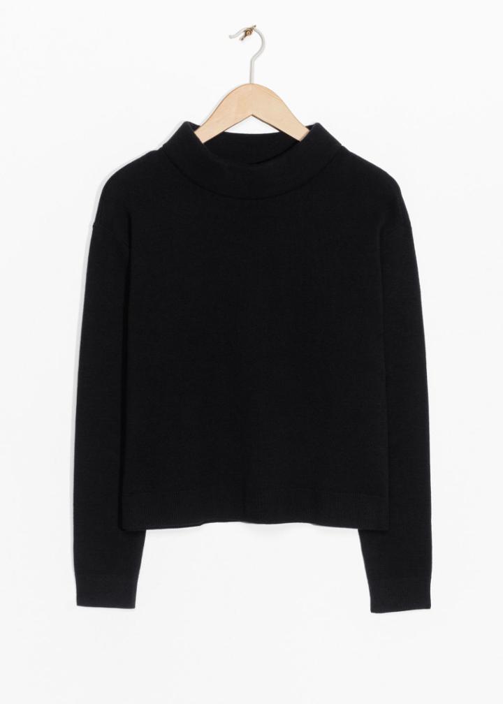 Other Stories Wide Collar Sweater - Black