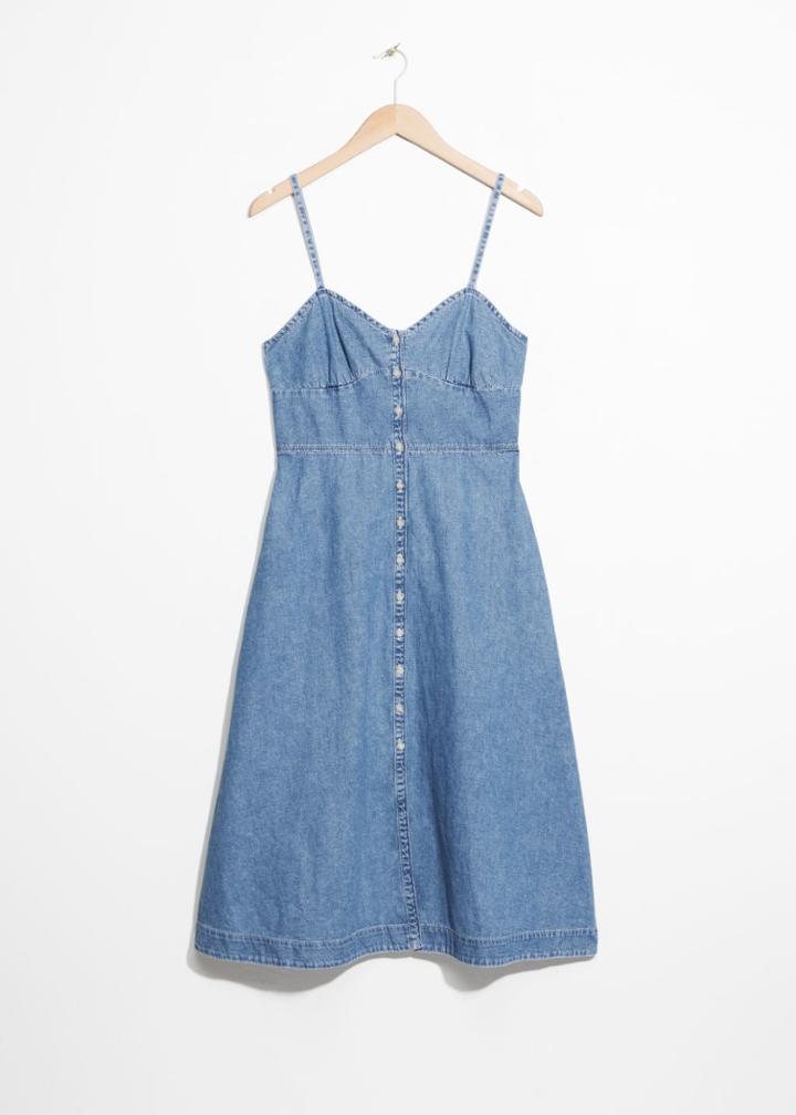 Other Stories Fit And Flare Denim Dress - Blue
