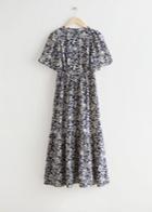 Other Stories Printed Puff Sleeve Maxi Dress - Blue