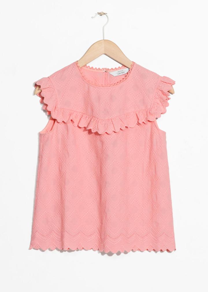 Other Stories Frilled Sleeveless Top - Pink