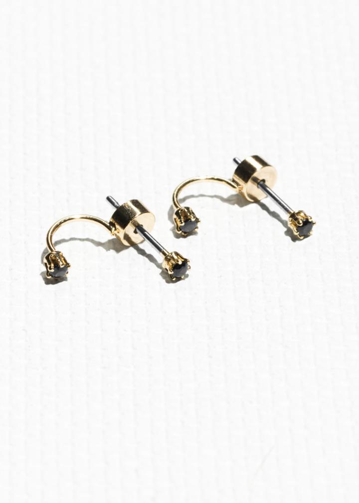 Other Stories Drop Back Earrings - Black