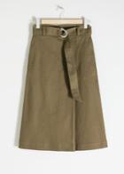 Other Stories Belted A-line Midi Skirt - Green