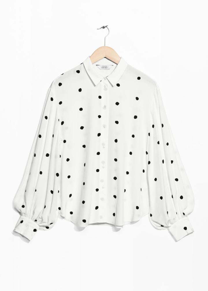 Other Stories Voluminous Sleeve Blouse - White