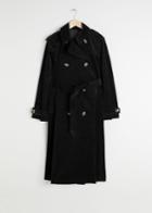 Other Stories Belted Cotton Cord Trenchcoat - Black